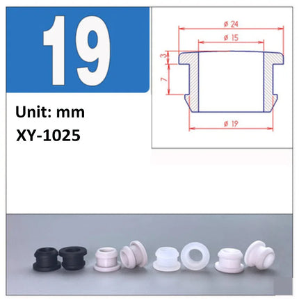 Black Silicone Rubber Snap-on Grommet Hole Plugs End Caps Bung Wire Cable Protect Bush 4.5mm-30mm