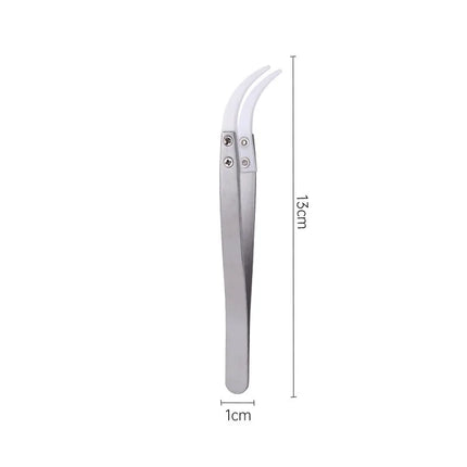 1200° Ceramic Tipped Stainless Steel Tweezers Tips Heat Pointed Resistant Tweezer Electronic Soldering Tweezers Fine Pointed Tip