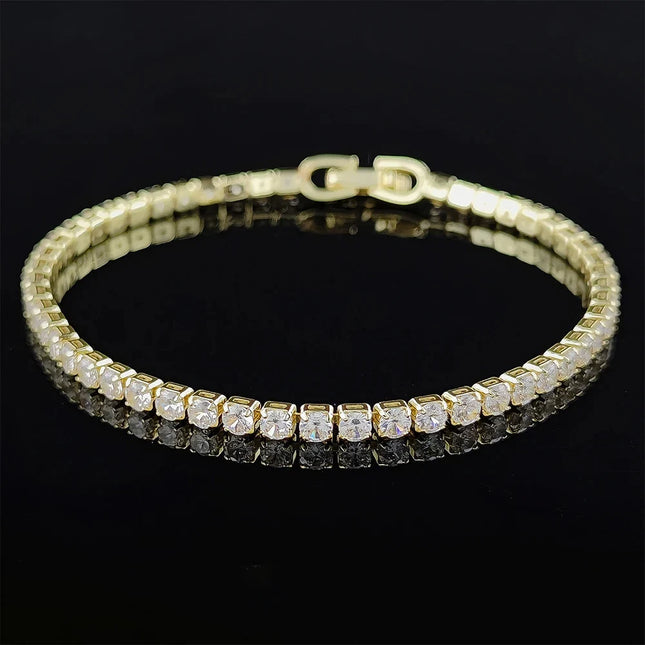 New Luxury Gold Silver Color on Hand Princess Bracelet Bangle for Women Anniversary Gift Jewelry Wholesale