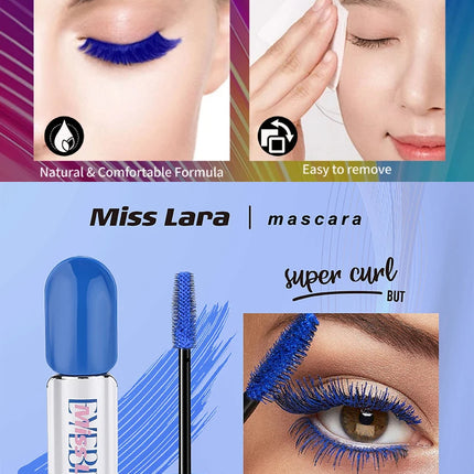 MISS LARA blue mascara, naturally curled, blue eyelashes, comfortable and natural, base mascara, enlarging eyes