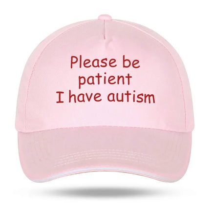 Please Be Patient I Have Autism Cap Baseball Cap Hat Outdoor Fish Women Printed Czapka Bonnet Spring Casual mens cap