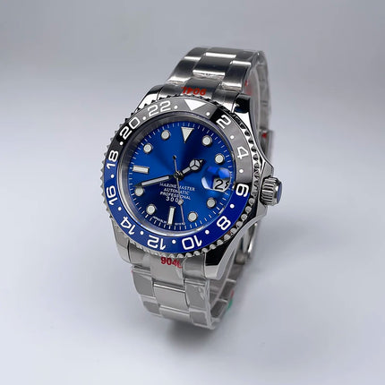 YM Style 40mm Mens Wristwatch, Bidirectional Rotate Bezel, Luminous Dial & Sapphire Crystal, Jubilee Bracelet for NH35 Movement