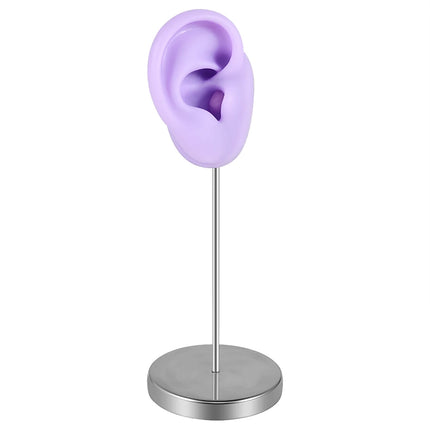 Soft Silicone Ear Model Tattoo Practice Body Jewelry Display Piercing Tools Earring Display Tool Metal Display Stand Kit