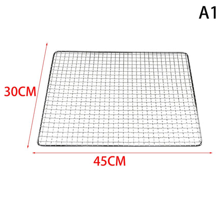 Outdoor Camping Barbecue Grilling Part Grates 304 Stainless Steel Rectangle Square BBQ Net Mesh Grill NonStick Baking Mat