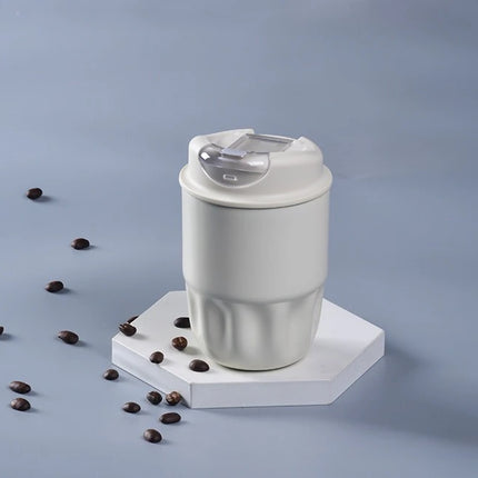 260ml Petal Coffee Tumbler, 316 Stainless Steel Vacuum Cup, Antibacterial & Wide Mouth, Double-Wall Thermos for Hot/Iced Drinks