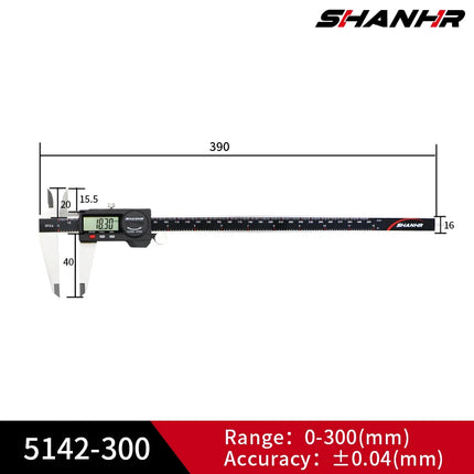 SHANHR 150mm Electronic Digital Caliper Measuring Tool, Digital Caliper Stainless Steel Construction with Large LCD Screen