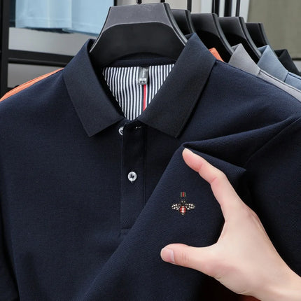 100% cotton men's high-end embroidere short sleeved polo shirt summer fashion casual collar T-shirt high-quality comfortable top