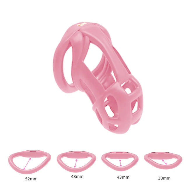 Chastity Lock Cock Cage 3D Invisible Lock with 4 Arc Ring Testicle Chastity Belt BDSM Toy Hentai Bondage SexToy
