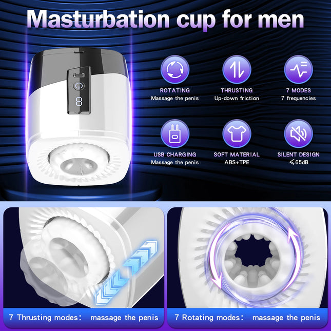 NEW Electric Male Masturbator Automatic Telescopic Rotation Masturbation Glans Trainer for Men Sex Toys Machin Adults Goods 18+