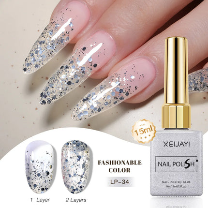 Colored Square Bottle Nail Varnish Gel 60 Colors Gloss Matte Ice-clear Nail Polish Fruit Green Nail Art Soak Off UV Gel Lacquer