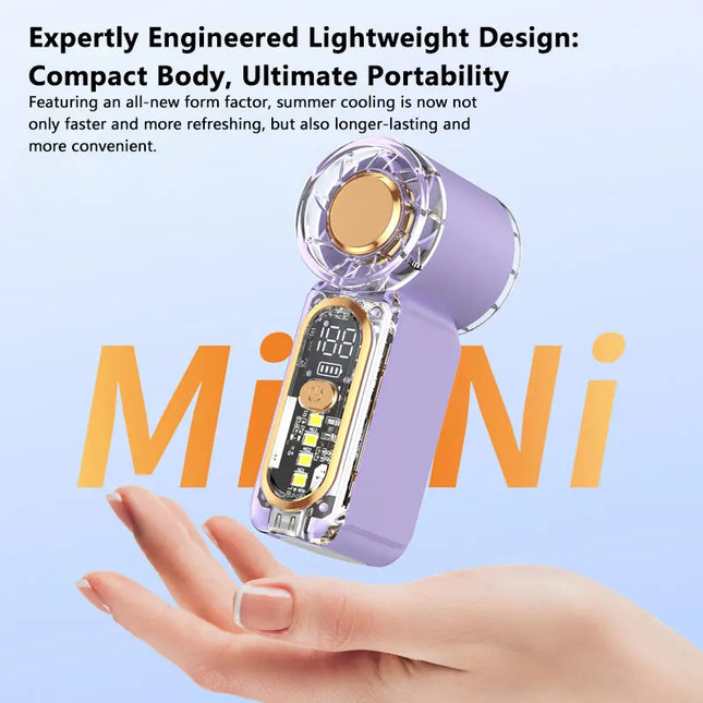 Lenovo Mini Handheld USB Fan High Speed Turbo Portable Pocket Fan Rechargeable Blower Powerful Air Cooling for Travel Outdoor