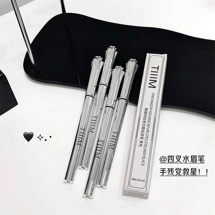 Waterproof Wild Eyebrow Pen 2/4 Separated Head Natural Brow Makeup Quick-Drying Creation of Ultra-Fine Lasting Liquid Eyebrow