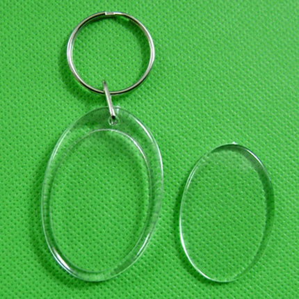 Photo Frame Keychian Acrylic Rectangle Insert Picture Frame Keyring Key Holder DIY Split Ring Gift for Women Ladies Girls