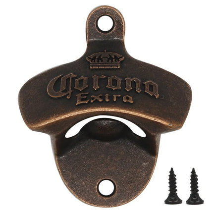 Wall-Mounted Fixed Beer Bottle Opener Corona Zinc Alloy Opener Suitable for Home Parties