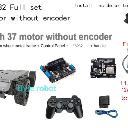 15Kg Load Rubber Wheel Robot Car Metal RC Tank Chassis For Arduino Raspberry Pi DIY Kit with Motor Ps2 Handle Programmable Robot