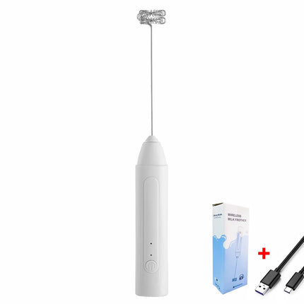 Wireless electric milk bubbler rechargeable milk coffee mixer 3-speed egg beater for hot chocolate latte foam making machine