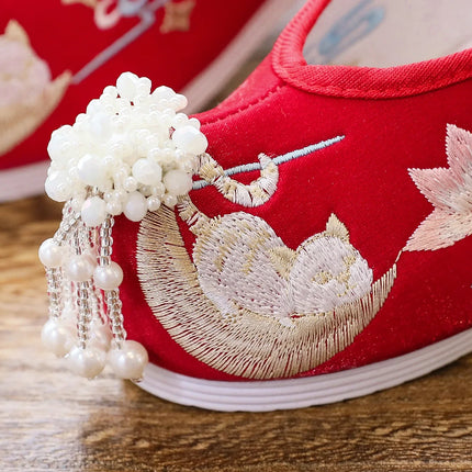 Chasing Moon Hot Sale Of The Season New Style Ming Dynasty Hanfu Shoes National Style Upturned Head Cotton Shoes Ancient Wedding