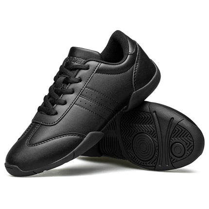 BAXINIER Youth Girls White Cheerleading Dancing Shoes Athletic Training Tennis Walking Lightweight Competition Cheer Sneakers