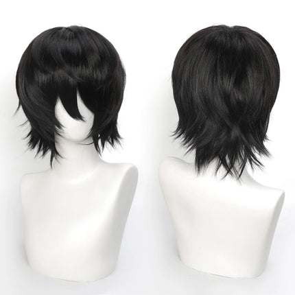 Cospaly Wigs Unisex Anime Wig 12cm/ 4.7 Inch Short Hair Wig Universal Costume Synthetic Wig with Bangs + Cap,for Party Festivals