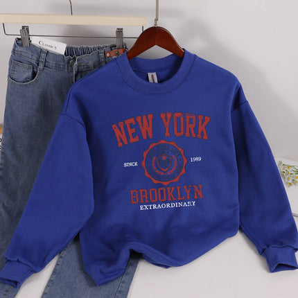 Casual Women Sweatshirts Chicago USA Letter Prints Pullover Fashion Crewneck Oversize Hoodie Fleece Warm Female Autumn Clothes