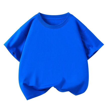 1pcs Summer Pure Cotton Boys Girl Solid Color Tees Fashion Top Childrens Short Sleeve Clothes T-shirts Child Loose Casual Tshirt