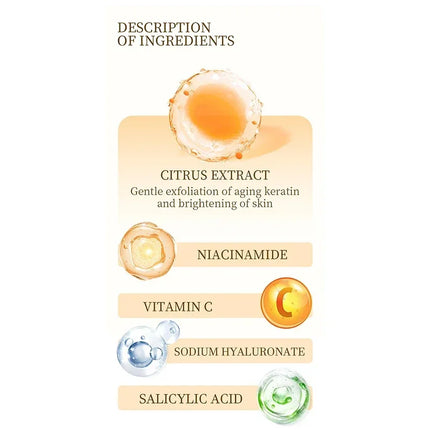 Orange Enzyme Exfoliating Gel Gentle Clean Pore Exfoliator Mild Remove Dead Skin Smooth Texture Hydrate Brighten Vitamin C Cream
