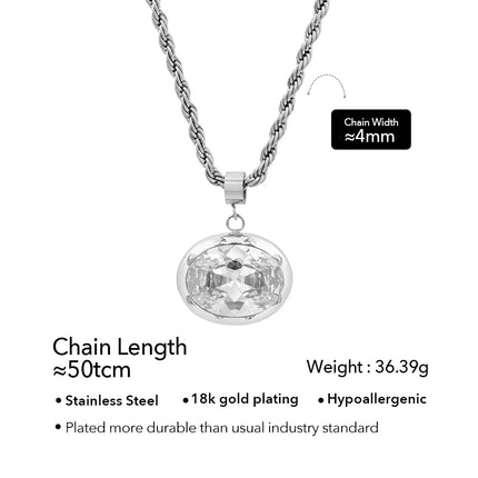 ENFASHION Para Mujer Oval Crystal Pendant Collar For Women's Stainless steel 18K Plated Gold High Street Fashion Jewelry P253622
