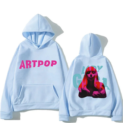 Lady Gaga Hoodie Double-sided Printing Comfortable Aesthetic Sweatshirts With Hooded Gothic Clothing Moletom Hip Hop Pullovers