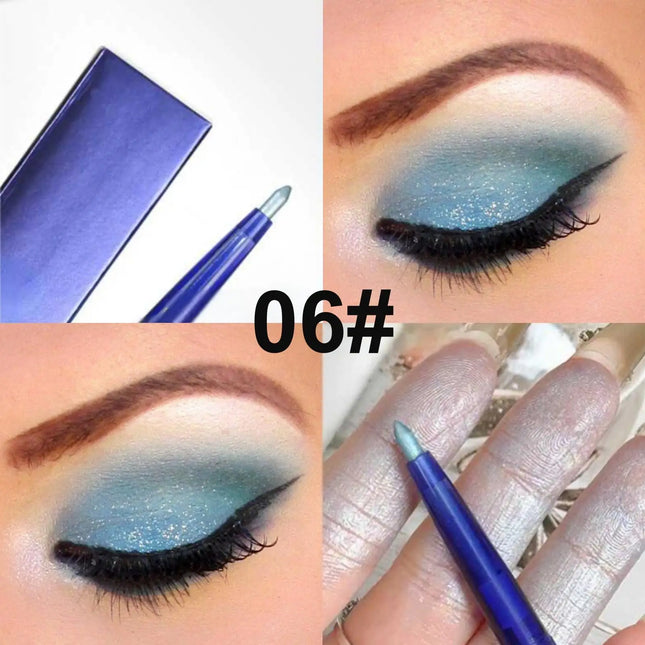 1PC Waterproof and Sweat-proof Eyeliner Eye Shadow Pen - Long-lasting, Colorful, Rich in Color, Fine Glitter, Bright Eye Makeup