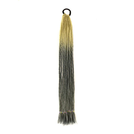 Braided Ponytail Extension Synthetic Colorful Hair Extension For Women 24inch Rainbow Hair Braids Extensions