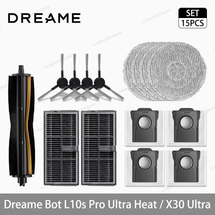 Dreame L10s Pro Ultra Heat / X30 Ultra Robot Vacuum Cleaner Accessories Main Side Brush Mop Cloth Hepa Filter Dust Bag Spare
