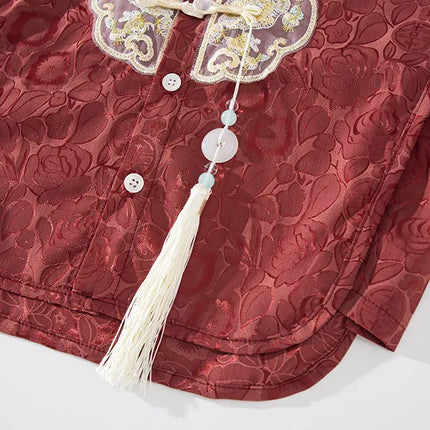 Short Sleeve Tops Shorts 2 Piece Set Boy Outfit Casual Kids Clothes Baby Tang Hanfu Suit Boys Costume Children's Sets Summer