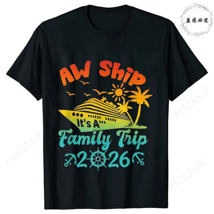 2026 Family Vacation Matching T-shirts Making Memories Together Gradient Print Tops Summer Trips Cruise Holidays Women Clothing