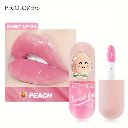 Strawberry Moisturizing Lip Gloss Peach Waterproof Glossy Long Lasting Not Sticky Natural Lip Tint Daily Makeup Lip Oil Primer