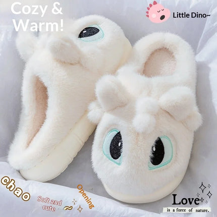 Winter Cute How To Train Your Dragon Toothless Slippers  Include Heel Furry Couple Anti-slip Keep Warm Good Looks Shoes Gift