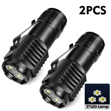 Portable Mini LED Handheld Flashlight Powerful Fingertip Torch Outdoor Waterproof Hiking Camping Flash Light with Pen Clip