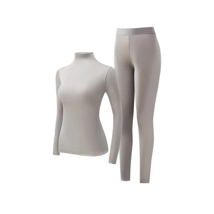 Flarixa Seamless Thermal Underwear Set Women First Layer Thermal Top Long Johns 2pcs Suit Winter Thermo Clothing Ladies Thin
