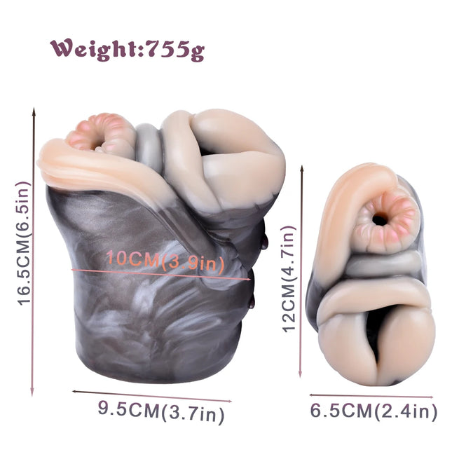 GEEBA Dual Hole Animal Pussy Man Penis Stroker Fantasy Silicone Male Masturbator Realistic Vagina Pocket Onahole Adult Sex Toys