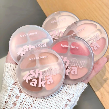 4 Colors Shimmer Matte Eyeshadow Palette Nude Rose Pink Glitter Pigment Eye Shadow Lasting Waterproof Makeup Palette with Brush