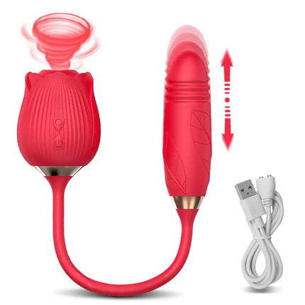 Clit Sucker Vibrator for Women Sucking Clitoris Stimulator with Thrusting Egg Female Masturbation Adult Goods Sex Toys for Women