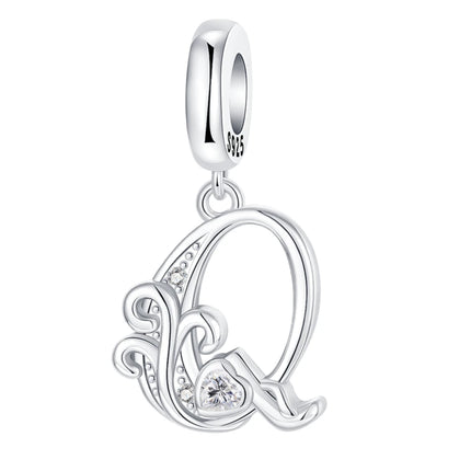 925 Sterling Silver  A-Z 26 English Letters Retro Fashion Pendant Fit Original Bracelet Charm Beads Necklace Diy Female Jewelry
