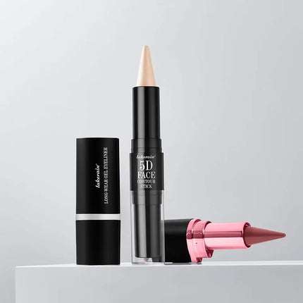 5D Perfect Makeup Set With Contouring Stick Eyeliner And Lipstick Easy Coloring Sweat-proof Long Lasting Daily Makeup Set