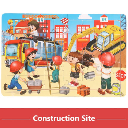 Economy 30piece Montessori 3D Puzzle Cartoon Animal Wooden Jigsaw Puzzle Board Game Educational Toys For Children Gifts