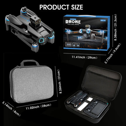 S814 Foldable Drone with Screen Remote Control, Brushless Motor, Obstacle Avoidance, Dual Camera, Optical Flow Hovering, Under 249g No Registration Required