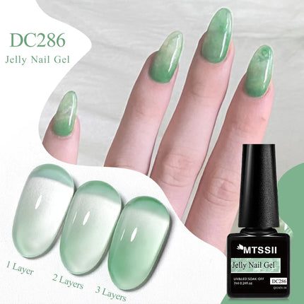 Jelly Gel Nail Polish Sheer Translucent Semi Permanent Soak Off UV Gel Varnish For Summer Nails Manicure Nail Supplies DIY Decor