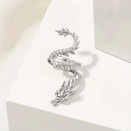 1Pcs Exquisite Dragon Shaped Ear Clip Light Luxury and High-end Earrings for Women Perfect for Daily Wear and Party Gifts