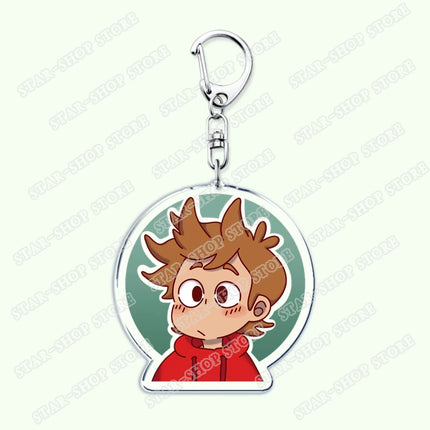 Cartoon Anime Eddsworld Tord Keychain Accessories Bag Comic Ringo Edds Meme Keyrings Jewelry Fans Friends Birthdays Gifts