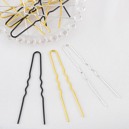 50pcs Women Girls U Shaped Hairpins Base Bun Metal Hairdressing Bobby Bridal Pin Barrette Salon Hair Styling Tools U Clips 7cm