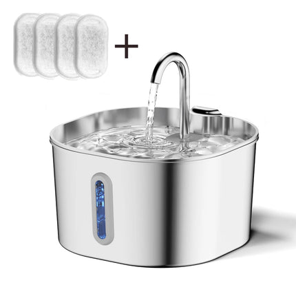 Automatic cat water fountain, stainless steel pet water fountain, dog water fountain, suitable for small and medium-sized pets