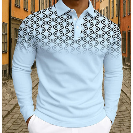 Long Sleeved Polo Shirt with Collar Autumn Ordinary Simple Casual T-shirt Daily Top